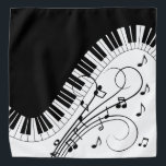 Piano Keyboard Music Design Bandana<br><div class="desc">Classic black and white keyboard with a curved flair. Added music notes add a festive look.</div>