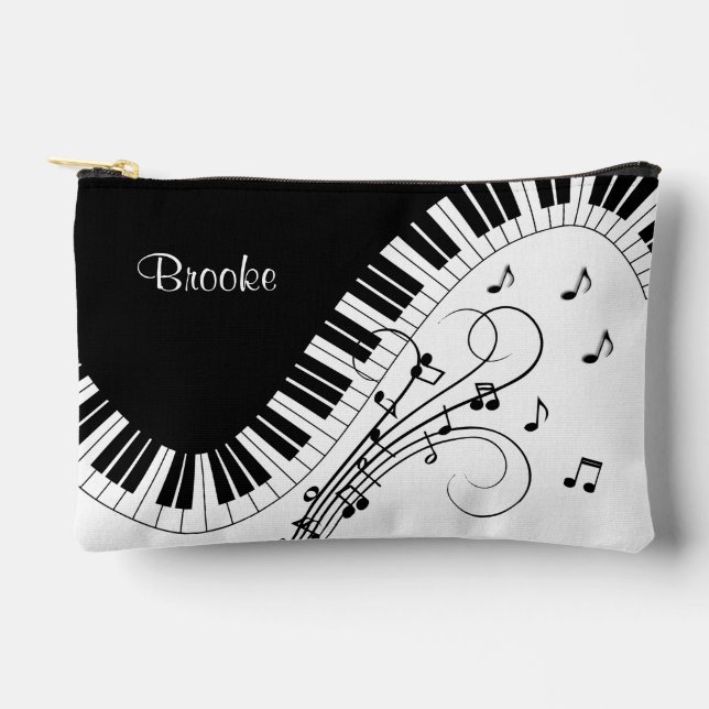 Piano Keyboard Music Design Bridal Party Gift Accessory Pouch (Front)