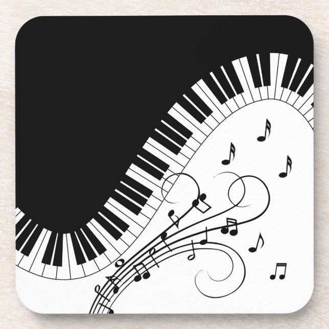 Piano Keyboard Music Design Coaster (Front)
