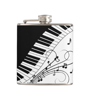 Piano Keyboard Music Design Hip Flask