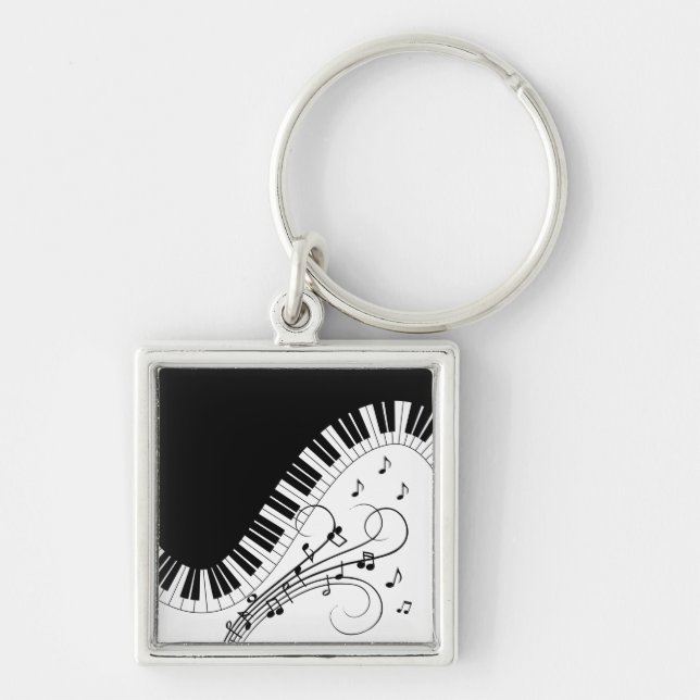 Piano Keyboard Music Design   Key Ring (Front)
