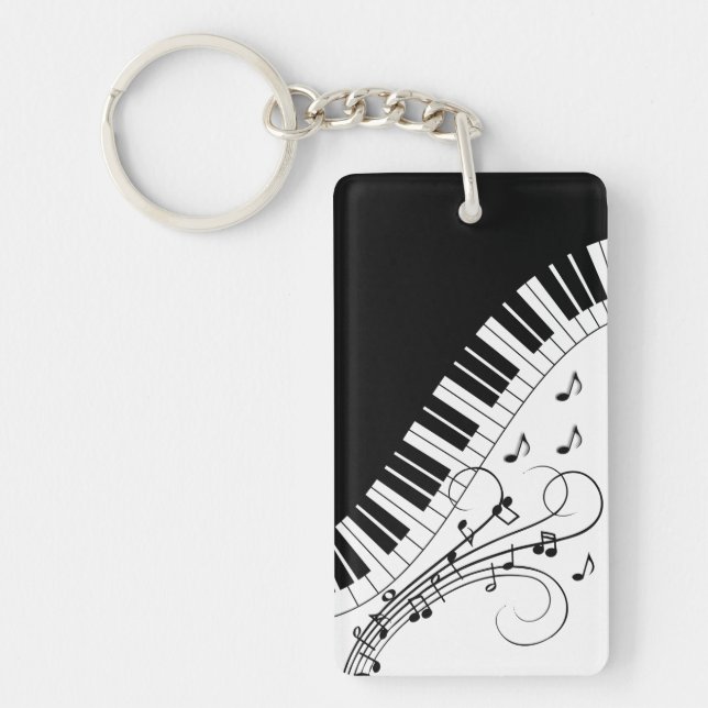 Piano Keyboard Music Design   Key Ring (Front)