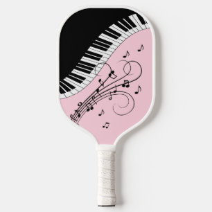Piano Keyboard Music Design Pink Pickleball Paddle
