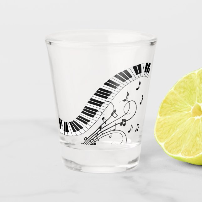 Piano Keyboard Music Design Shot Glass (Front)