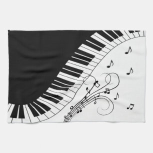 Piano Keyboard Music Design Tea Towel
