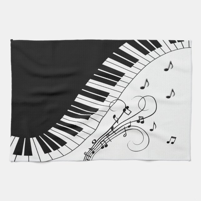 Piano Keyboard Music Design Tea Towel (Horizontal)