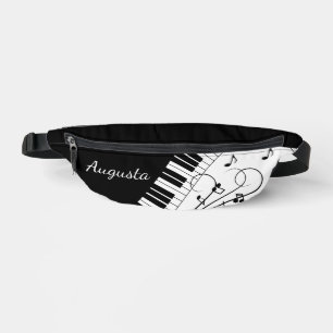 Piano Keyboard Music Design  w/ Name Bum Bags