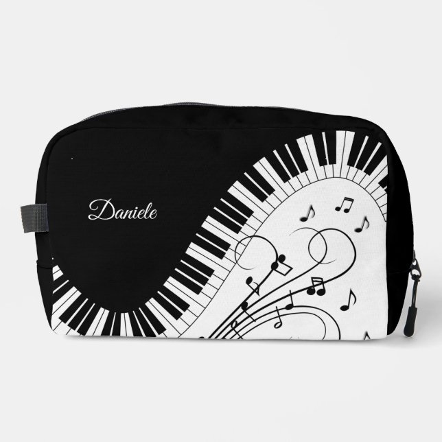 Piano Keyboard Music Design w/ Name  Dopp Kit (Front)