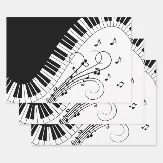 Piano Keyboard Music Design   Wrapping Paper Sheet