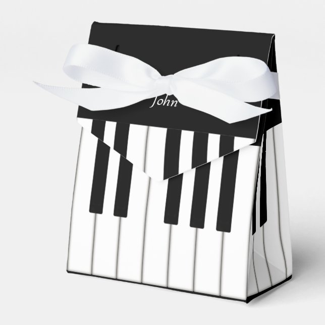 Piano Keyboard Music Event Recital Personalised  Favour Box (Front Side)