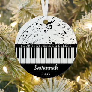 Piano Keyboard Music Notes Custom Colours Metal Tree Decoration