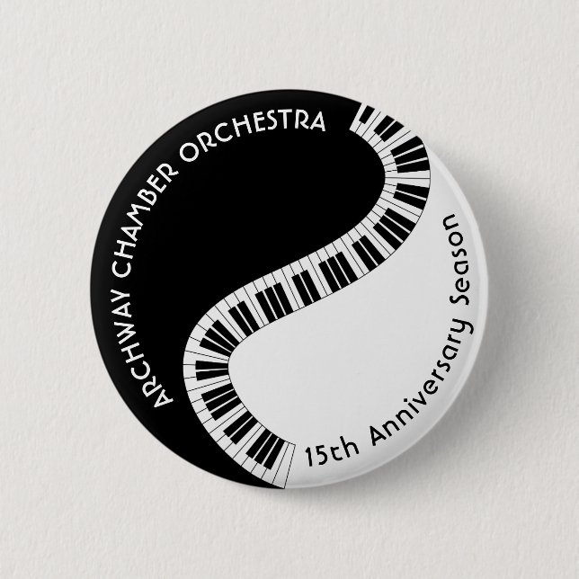 Piano Keyboard Music Teacher School Orchestra  6 Cm Round Badge (Front)
