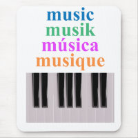 Piano Keyboard Music Text in Multiple Languages