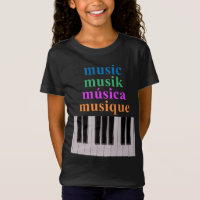 Piano Keyboard Music Text in Multiple Languages