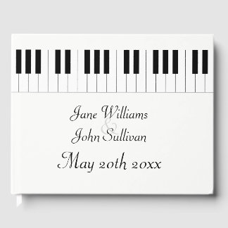 Piano Keyboard Music Themed Wedding Guestbook