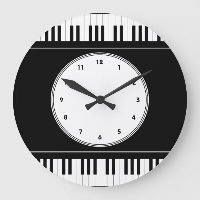 Piano keyboard music wall clock (Front)