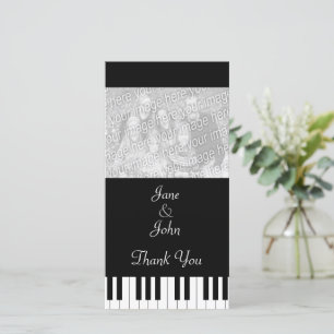 Piano Keyboard Music Wedding Photo Thank You Card