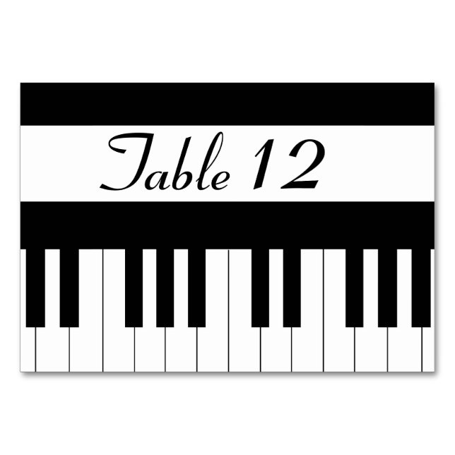 Piano Keyboard Music Wedding Table No Card (Front)
