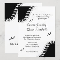 Piano Keyboard Music Wedding Theme Invitation