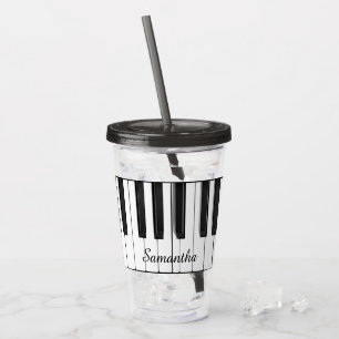 Piano Keyboard Musical Design Acrylic Tumbler