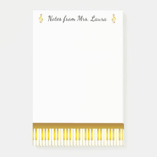 Piano Keyboard Musical Instrument Gold for Pianist Post-it Notes