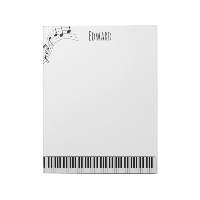 Piano Keyboard & Musical Notes (Rotated)