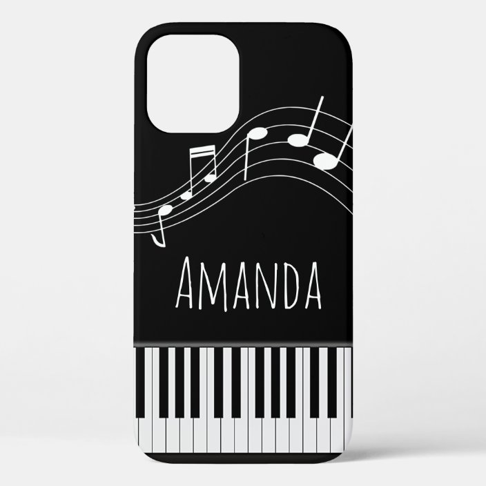 Piano Keyboard & Musical Notes iPhone 12 Case Zazzle.co.uk