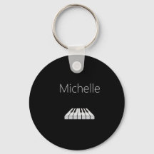 Piano Keyboard & Musical Notes Keychain