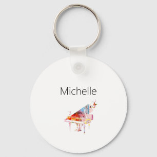 Piano Keyboard & Musical Notes Keychain