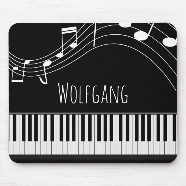 Piano Keyboard & Musical Notes Mouse Mat (Front)