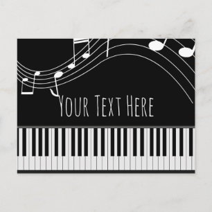 Piano Keyboard & Musical Notes Postcard