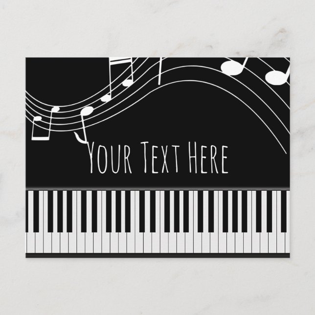 Piano Keyboard & Musical Notes Postcard (Front)