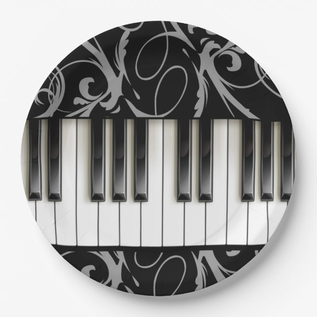 Piano Keyboard Paper Plate (Front)