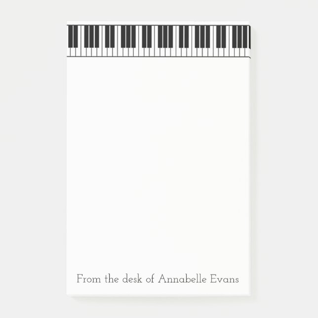 Piano Keyboard Personalise Post-it Notes (Front)