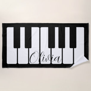 Piano Keyboard Personalised Musician's Beach Towel