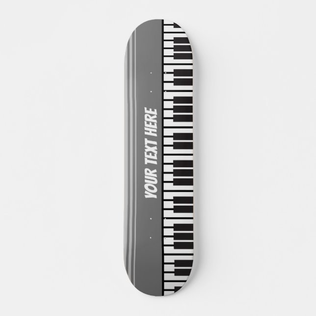 Piano Keyboard Personalised Musician's Skateboard (Front)