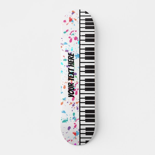 Piano Keyboard Personalised Musician's Skateboard (Front)