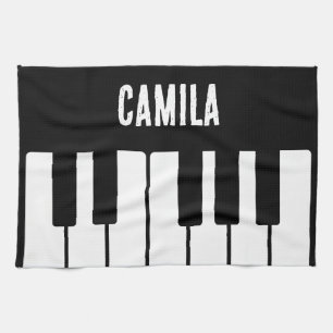 Piano Keyboard Personalised Musician's Tea Towel
