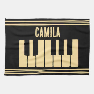 Piano Keyboard Personalised Musician's  Tea Towel
