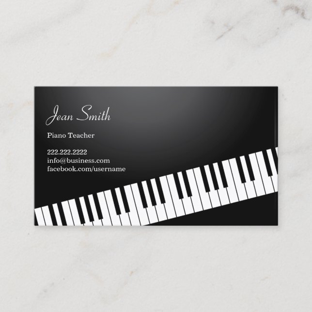 Piano Keyboard Piano Lessons Business Card (Front)