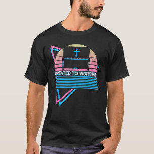 Piano Keyboard Piano Retro Created To Worship T-Shirt