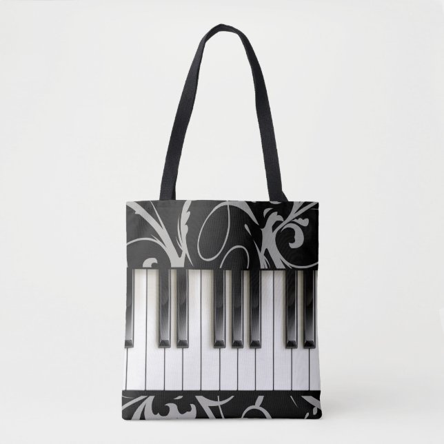 Piano Keyboard // Piano Teacher // Musician Tote Bag (Front)