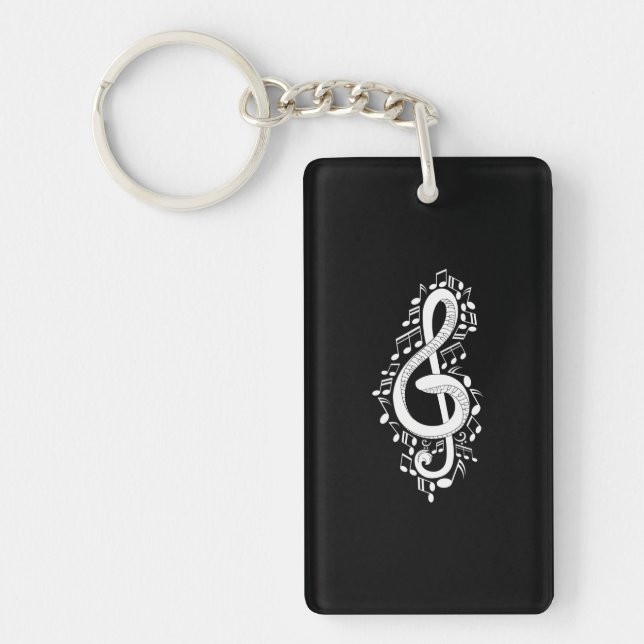 Piano Keyboard Player Piano Musician Music Note Key Ring (Front)