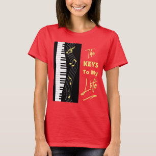 Piano Keyboard Players Fun Music Notes Graphic T-Shirt