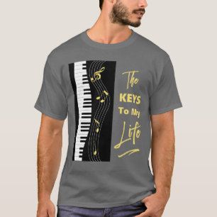 Piano Keyboard Players Fun Music Notes Graphic T-Shirt