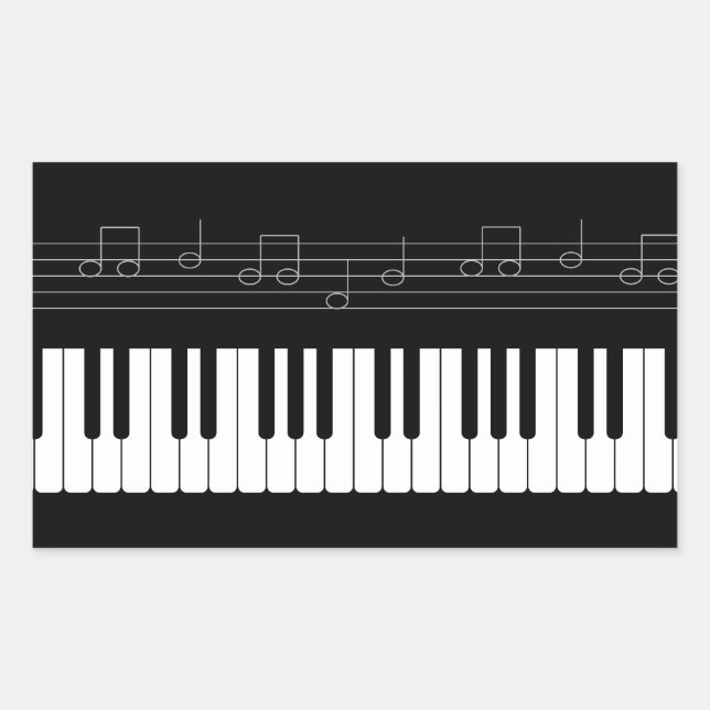 Piano keyboard rectangular sticker (Front)