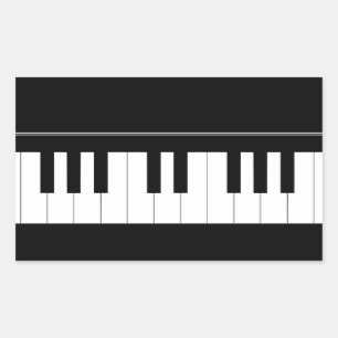 Piano keyboard rectangular sticker
