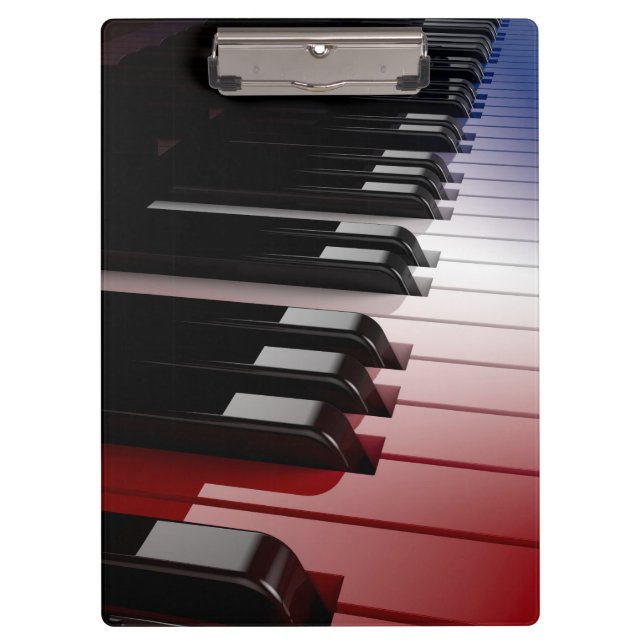 Piano Keyboard Red White and Blue Clipboard (Front)
