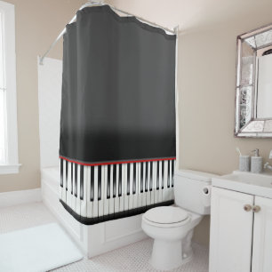 Piano Keyboard Shower Curtain