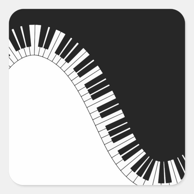 Piano Keyboard Square Sticker (Front)